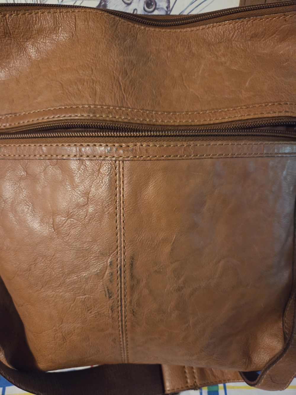 Fossil Tan and Brown Patchwork Leather Crossbody Bag - Picture 11 of 15